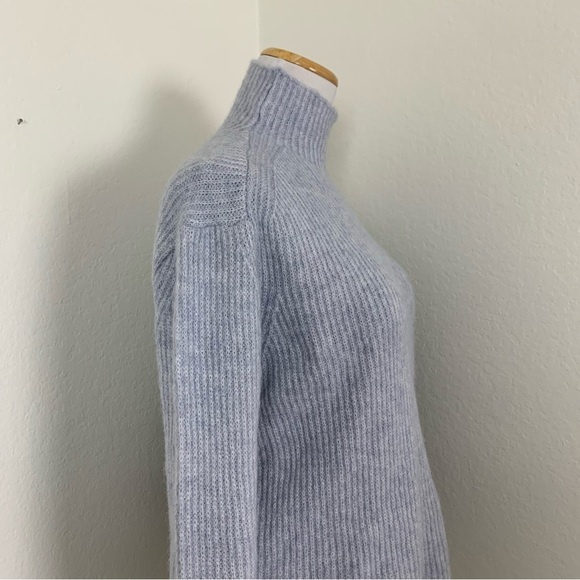 MNG Mango Mock Neck Oversized Pullover Sweater Size XS Light Lavender Ribbed - Picture 8 of 17